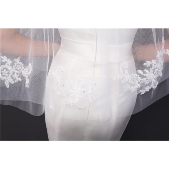 Women\'s Short 2 Tier Wedding Bridal Veil With Comb L24 main image 7